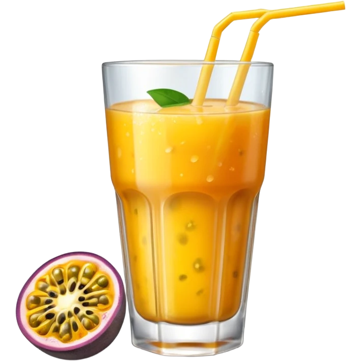 passionfruit & mango drink in glass emoji