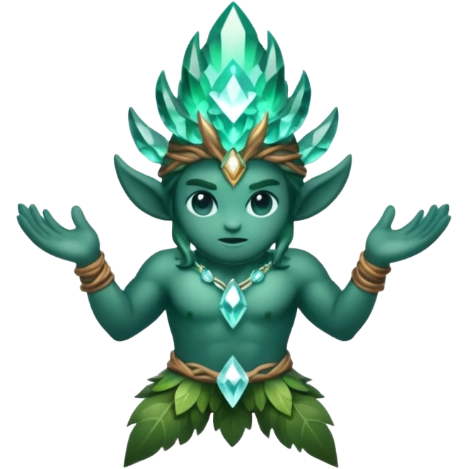 forest spirit power stance crystal energy rising emoji