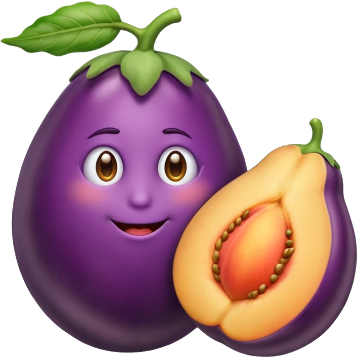 Eggplant stuck in a peach  emoji