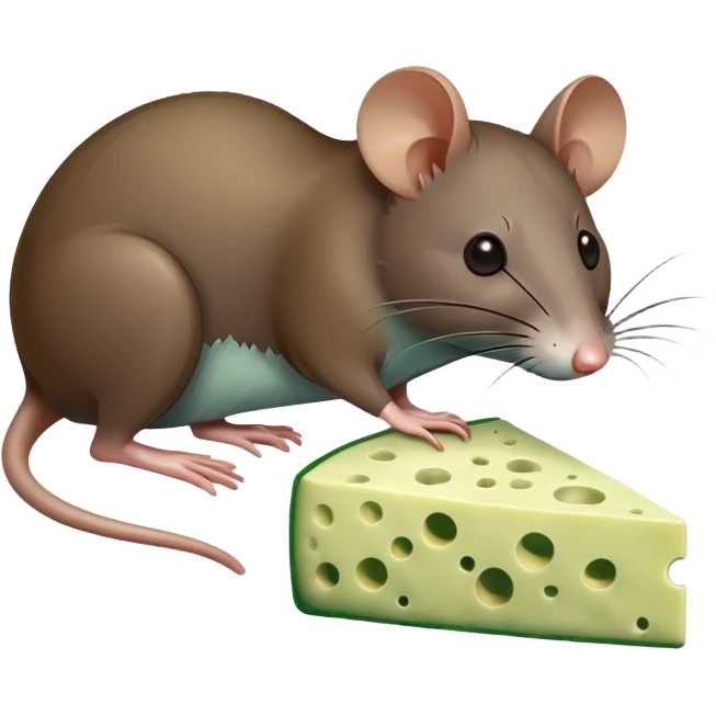 a rat dead next to green cheese emoji