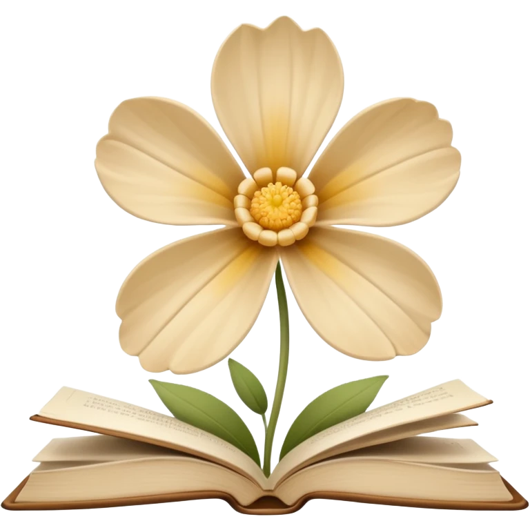 Beige sun + Beige flower + beige book emoji