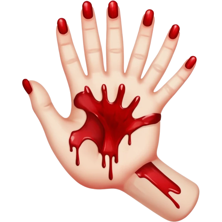 bloody hand emoji