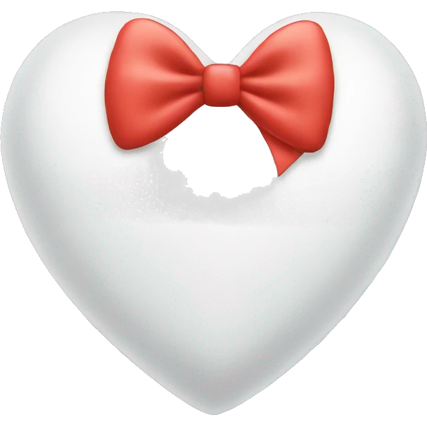 White emoji heart with a bow emoji
