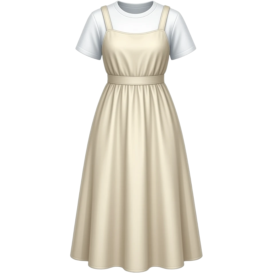 white T-shirt gathered Maxi Dress long emoji