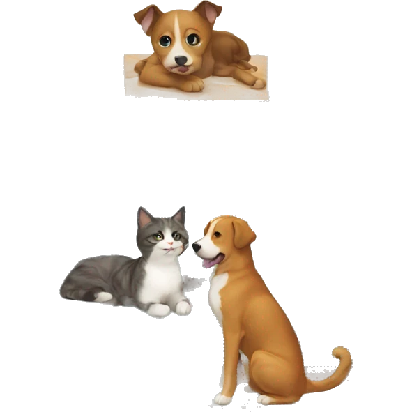 cat and dog at home emoji