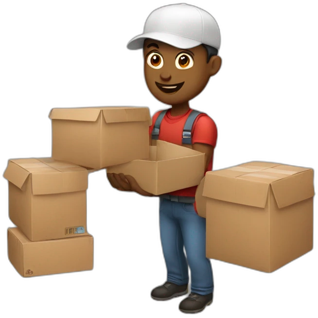 Delivery guy with food package emoji