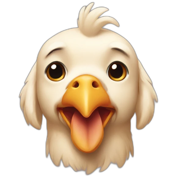 Chicken with a dog head emoji