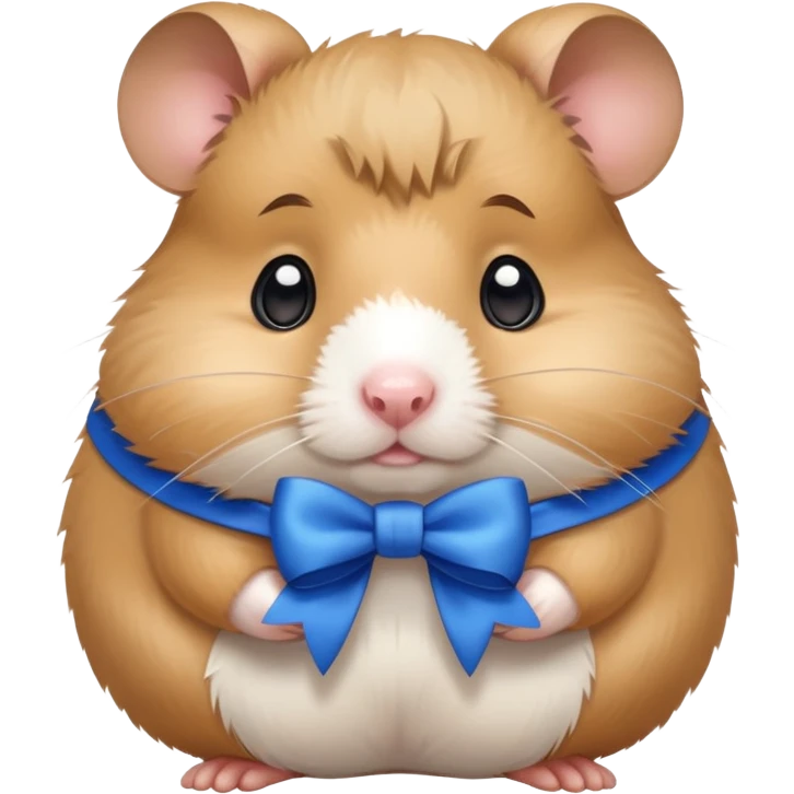 Sad hamster wearing a bow emoji