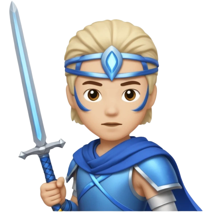 Humano con espadas azules emoji