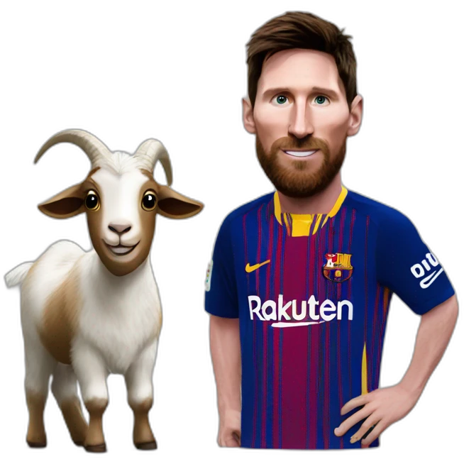 Messi with a goat emoji
