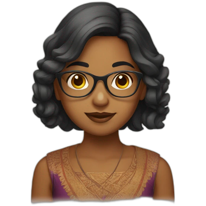 Indian girl with glasses emoji