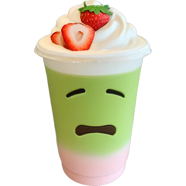 Strawberry matcha latte emoji