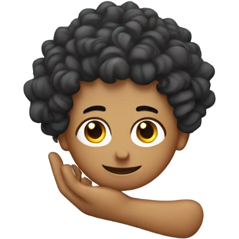 A finger cast with curly hair  emoji