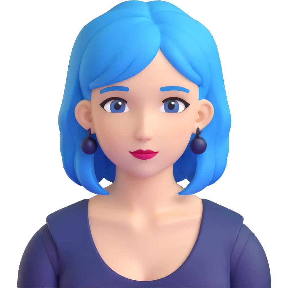 woman with blue hair emoji
