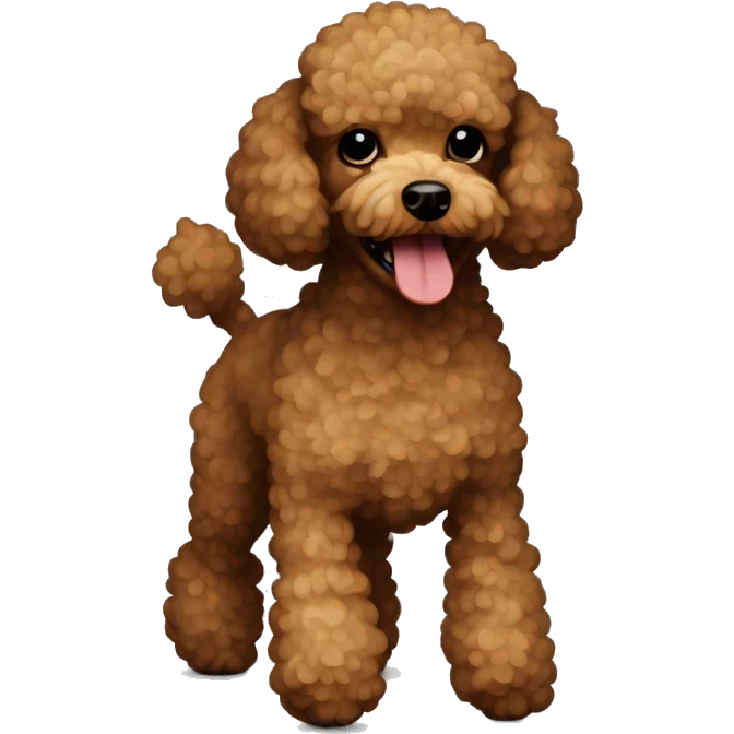 Pixelated brown toy poodle emoji