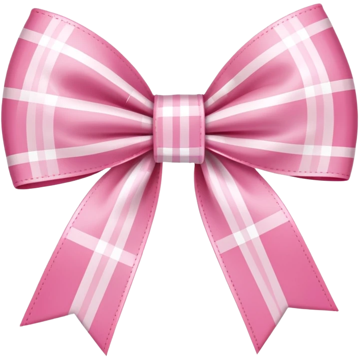 white pink plaid bow ribbon emoji