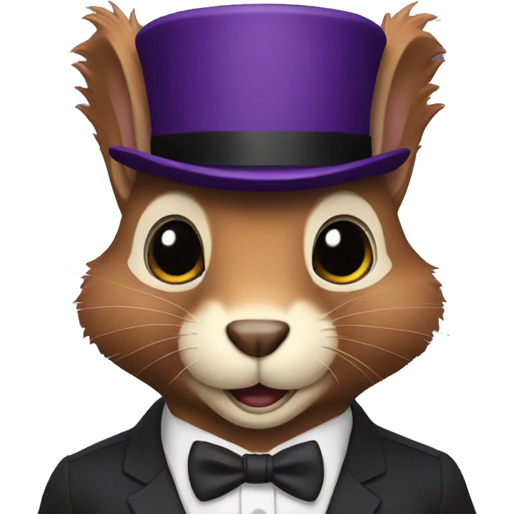 the purple squirrel in a formal suit emoji