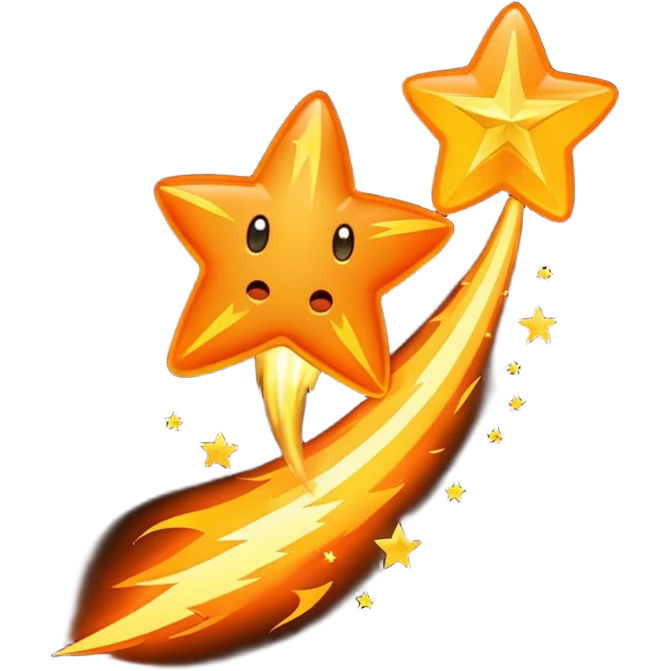 Asteriod emoji make it dalling like a shooting star emoji