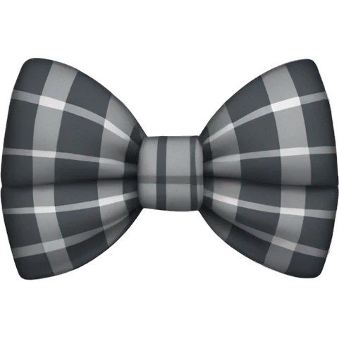 Gray plaid bow emoji