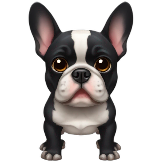 French Bulldog black bat emoji