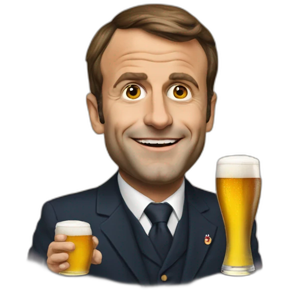 Emanuel  Macron bière emoji