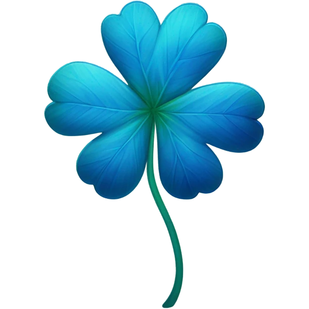Four leaf blue clover emoji
