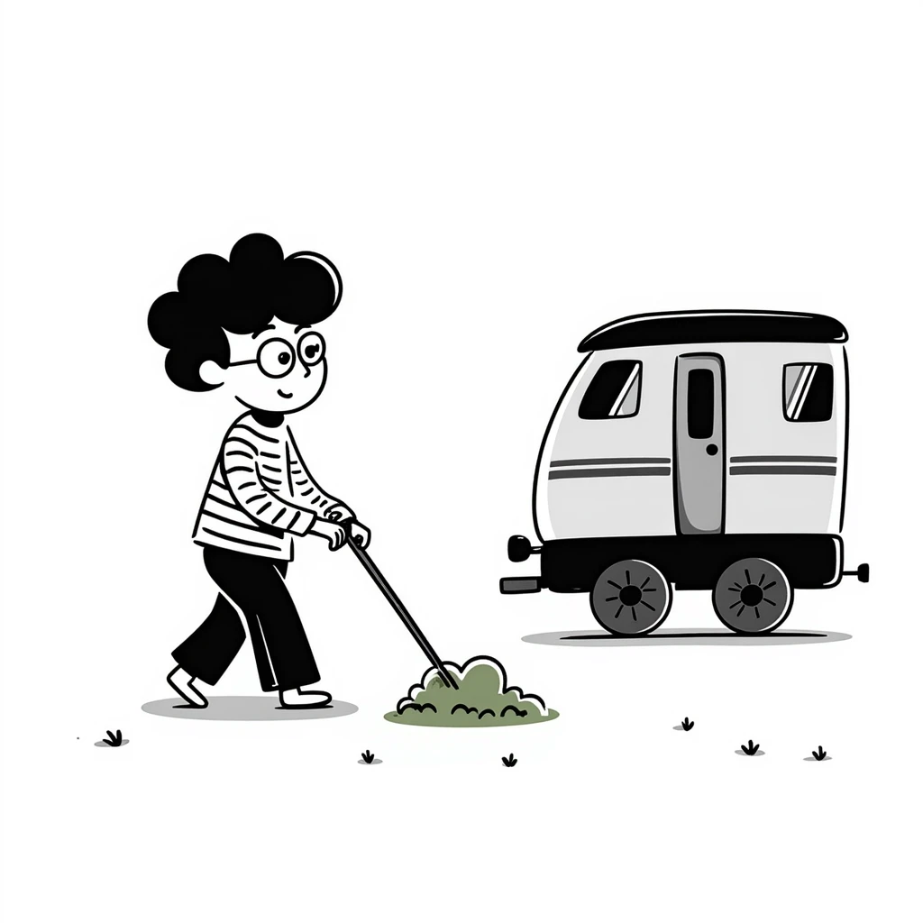 Harry Potter mowing the lawn on the Hogwarts Express train emoji