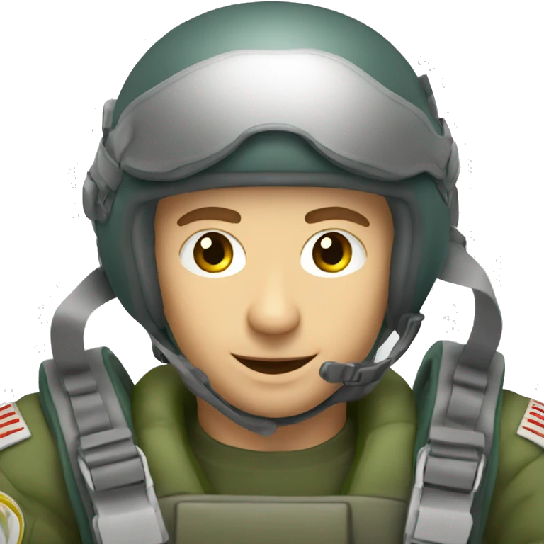 Caucasian male fighter pilot parachuting emoji
