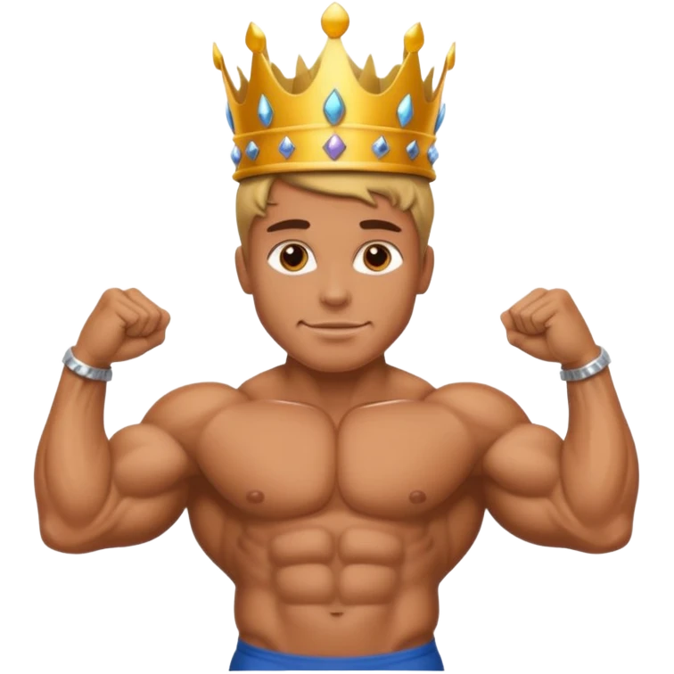 bodybuilder with a crown emoji