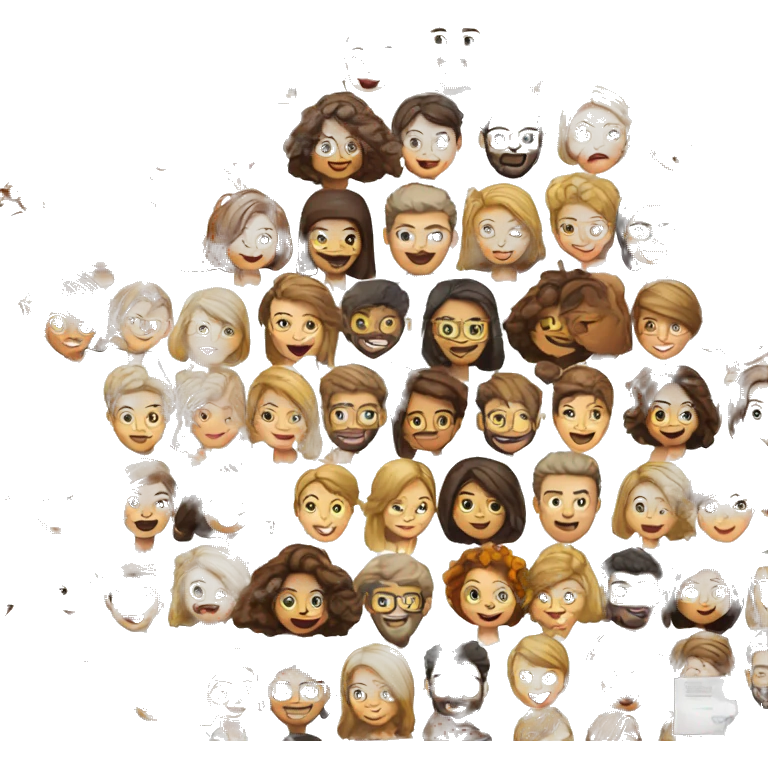 marketing group of people on white background emoji