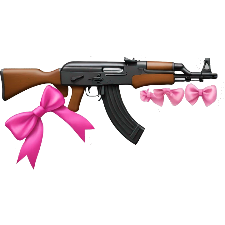 ak 47 with pink bow  emoji