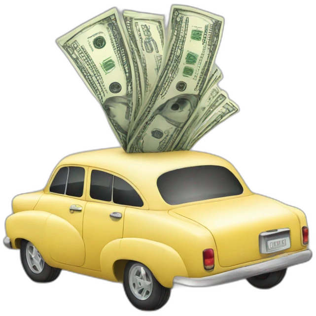 Car with money emoji