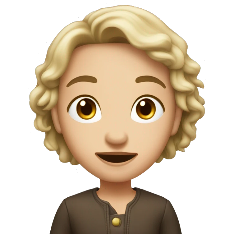 Девочка кушает булочку с маком emoji