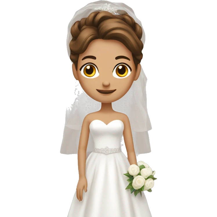 A brown haired bride  emoji