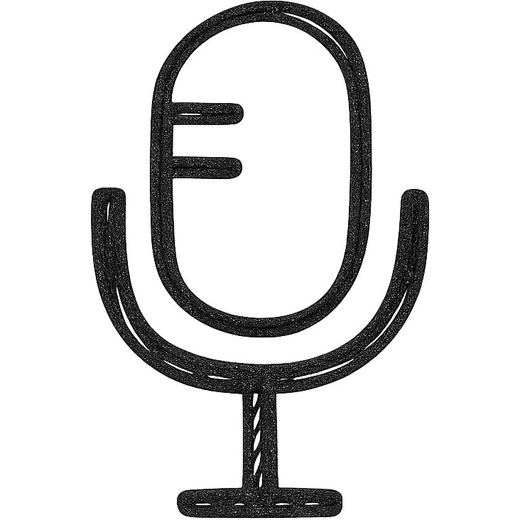 microphone icon, rounded edges, minimal, app-friendly, easy to recognize, simple lines emoji