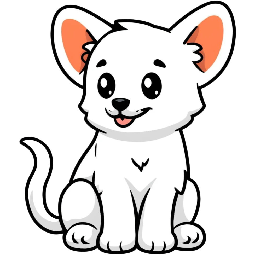 adorable puppy with wagging tail emoji