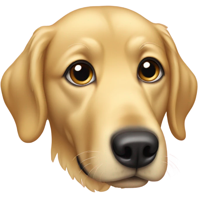 gold retriever with heart eye emoji