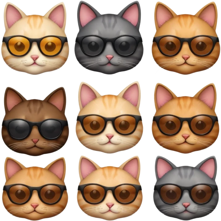 Cats with sunglasses smirking emoji