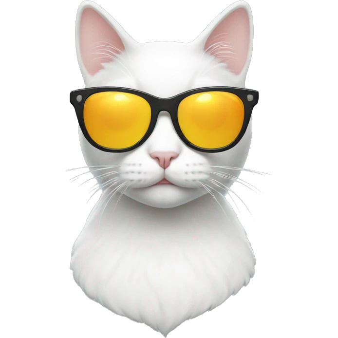 white Cat with sunglasses emoji