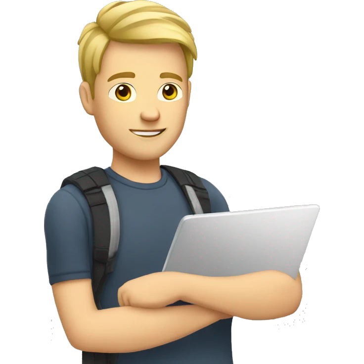 white male cybersportsman with laptop emoji