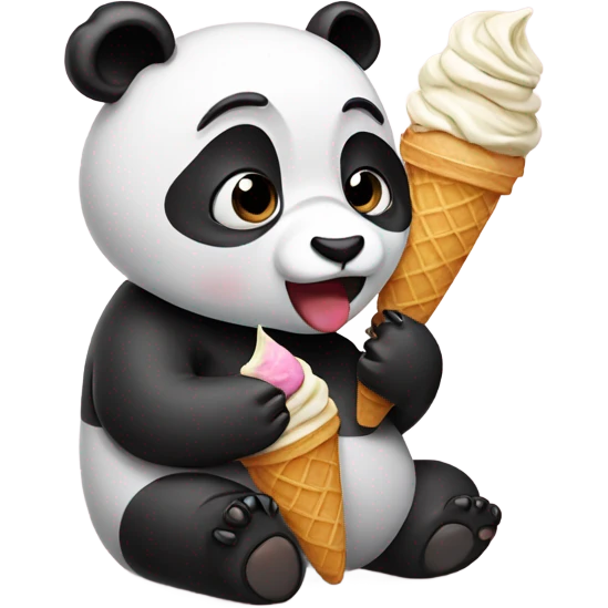 Panda eating ice cream emoji