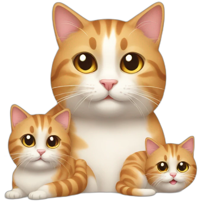 Momma cat with kittens emoji