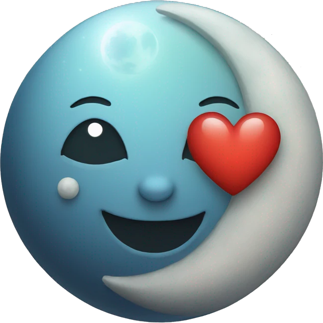 Moon and heart emoji