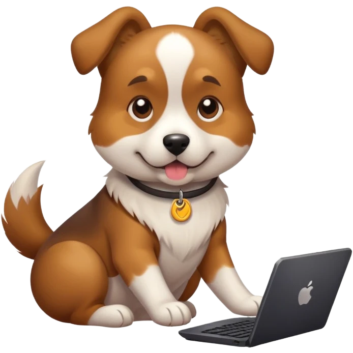 Cane che gioca al pc gaming emoji