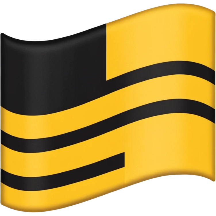 munich flag, 2 horizontal stripes, black top stripe, yellow bottom stripe emoji