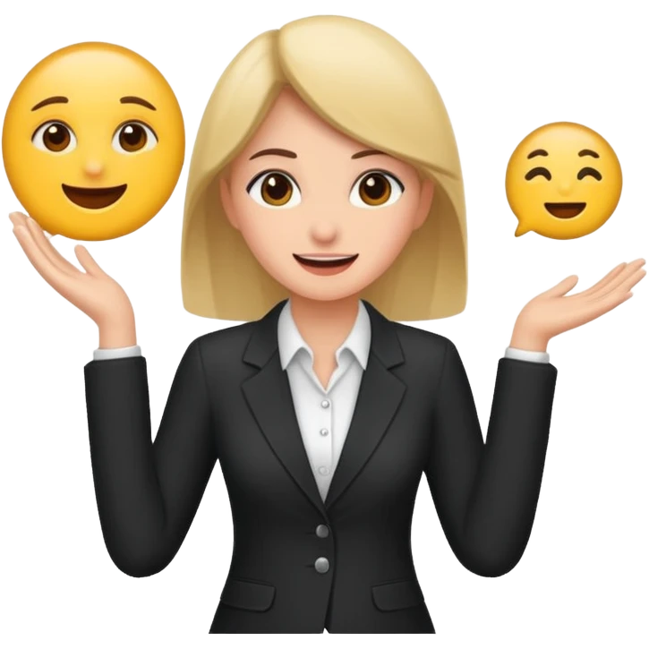 busness or skill woman emoje make it like happy need yo use in maleting and only cove face in video emoji