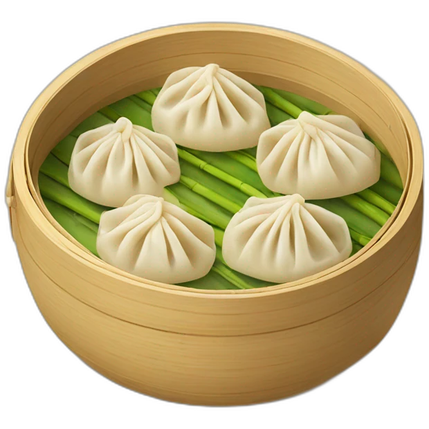 chinese dumplings in a bamboo steamer emoji
