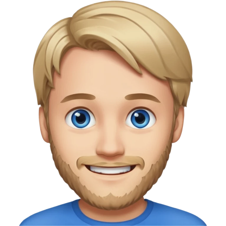 PewDiePie with blue eyes emoji