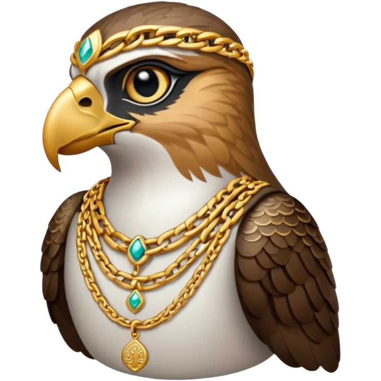 falcon wearing a gold chain symbolizing Arab wealth emoji