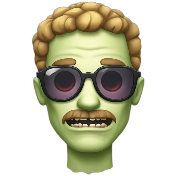 Zombie qui sourit avec lunettes de soleil emoji